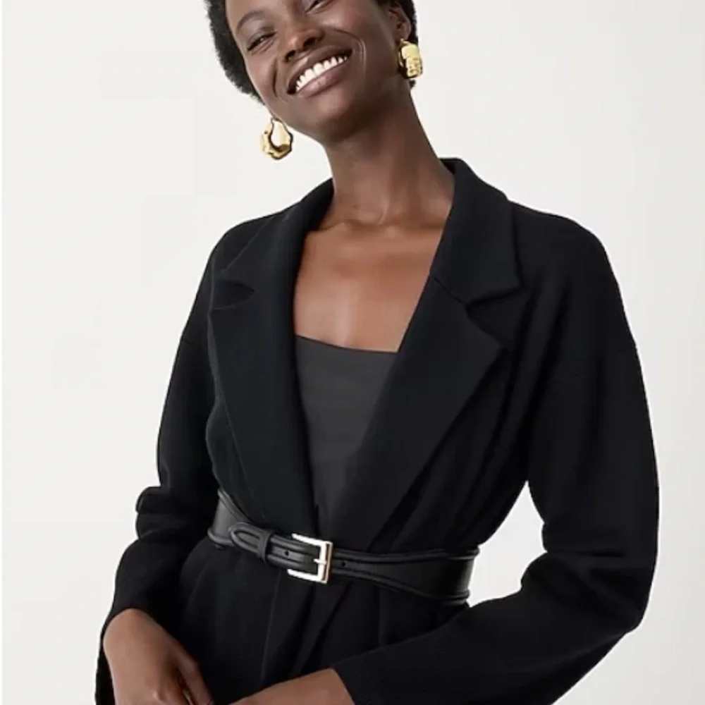 Jcrew Ella open-front long sweater-blazer in Black - Picture 2 of 9